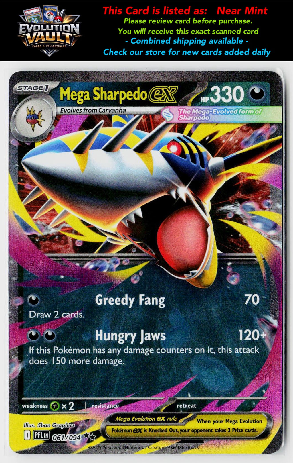 ME02: Phantasmal Flames #061/094 Mega Sharpedo ex