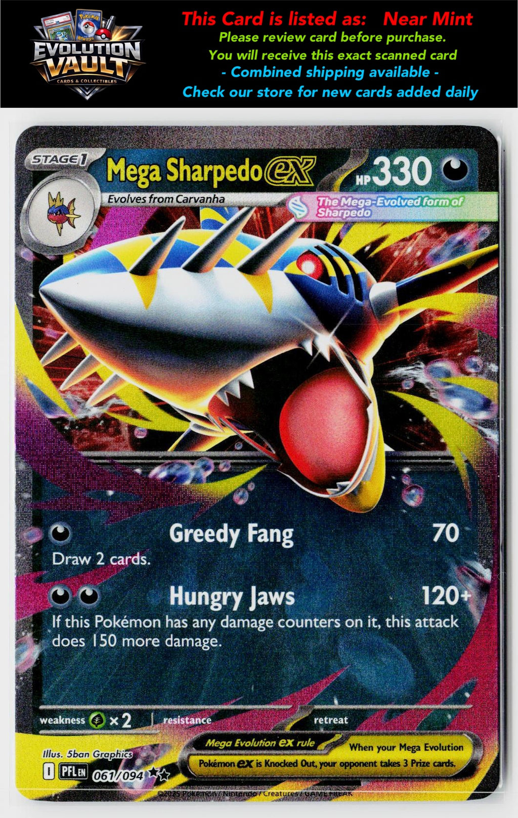 ME02: Phantasmal Flames #061/094 Mega Sharpedo ex