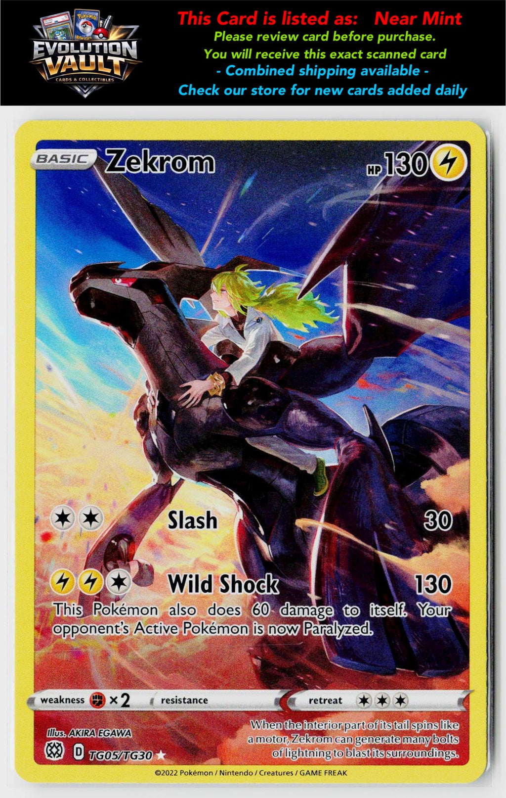 SWSH09: Brilliant Stars Trainer Gallery #TG05/TG30 Zekrom