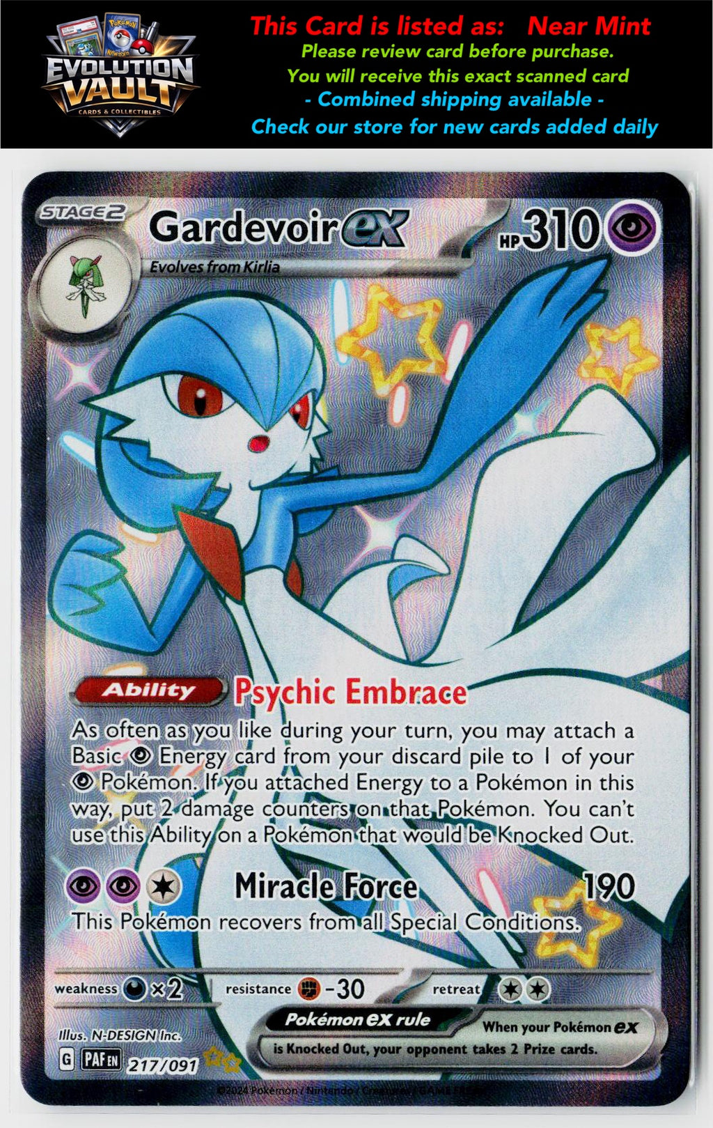 SV: Paldean Fates #217/091 Gardevoir ex