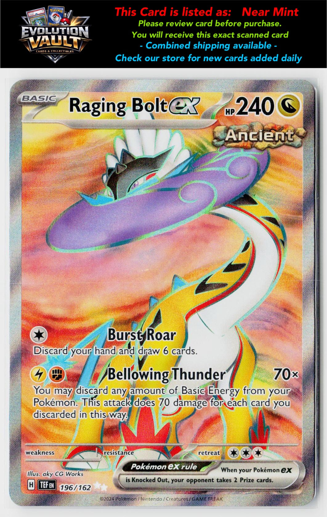 SV05: Temporal Forces #196/162 Raging Bolt ex