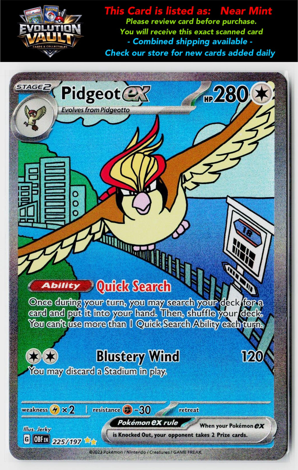 SV03: Obsidian Flames #225/197 Pidgeot ex