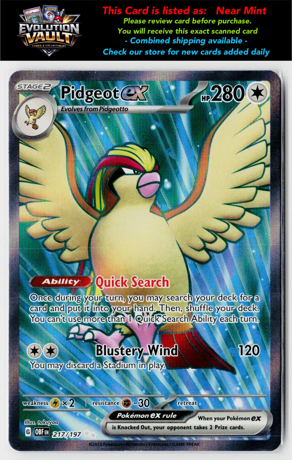 SV3: Ruler of the Black Flame #128/108 Pidgeot ex
