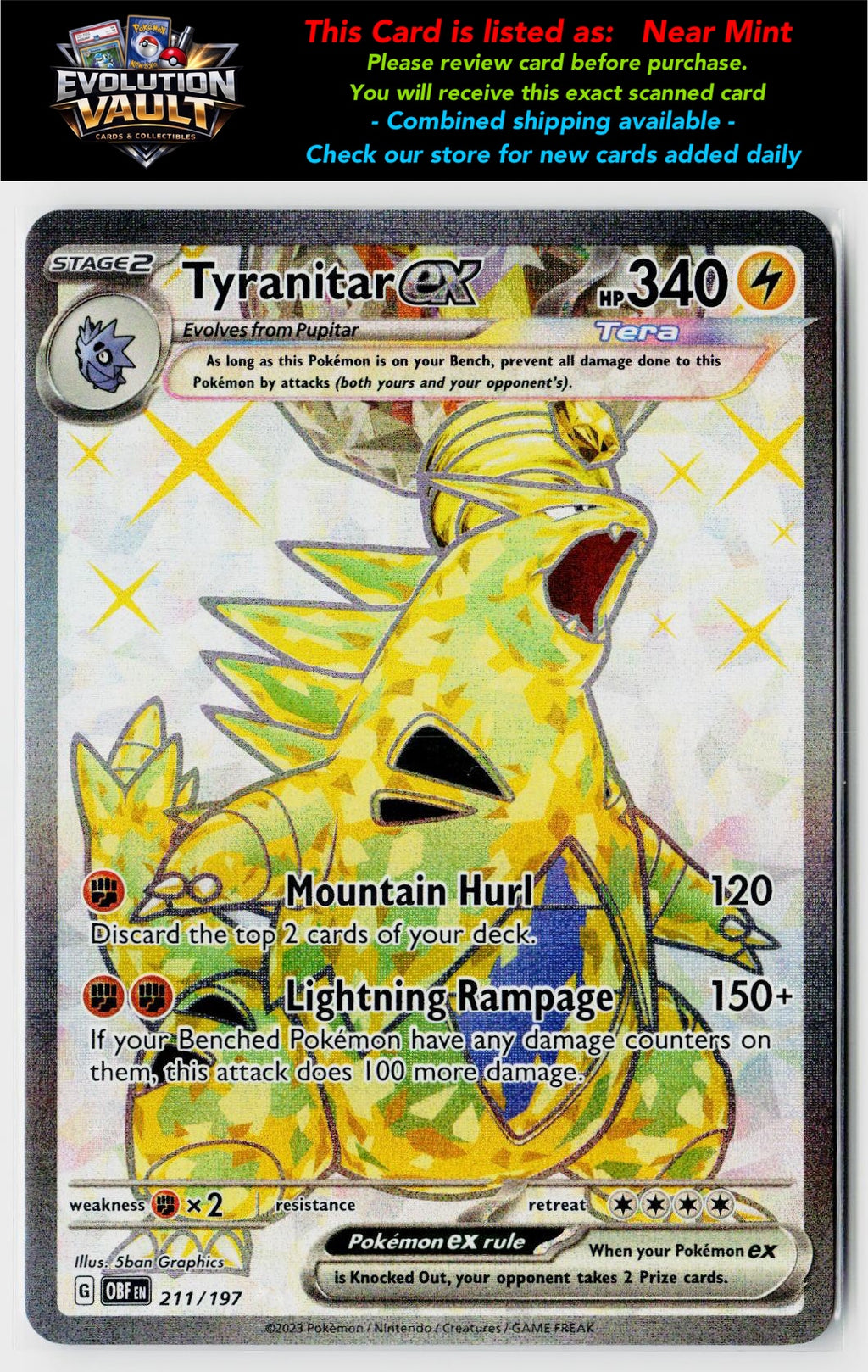 SV03: Obsidian Flames #211/197 Tyranitar ex