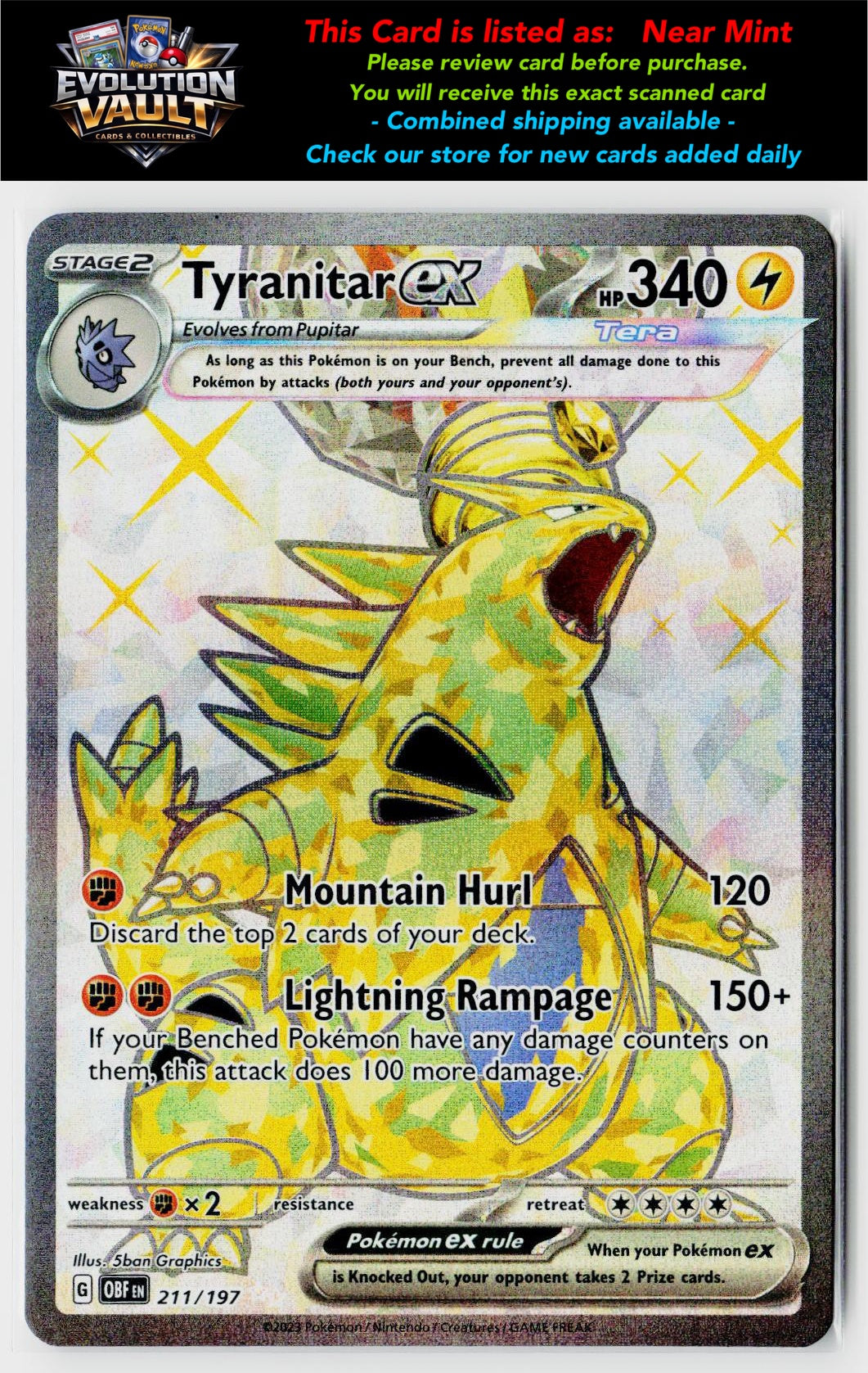 SV03: Obsidian Flames #211/197 Tyranitar ex