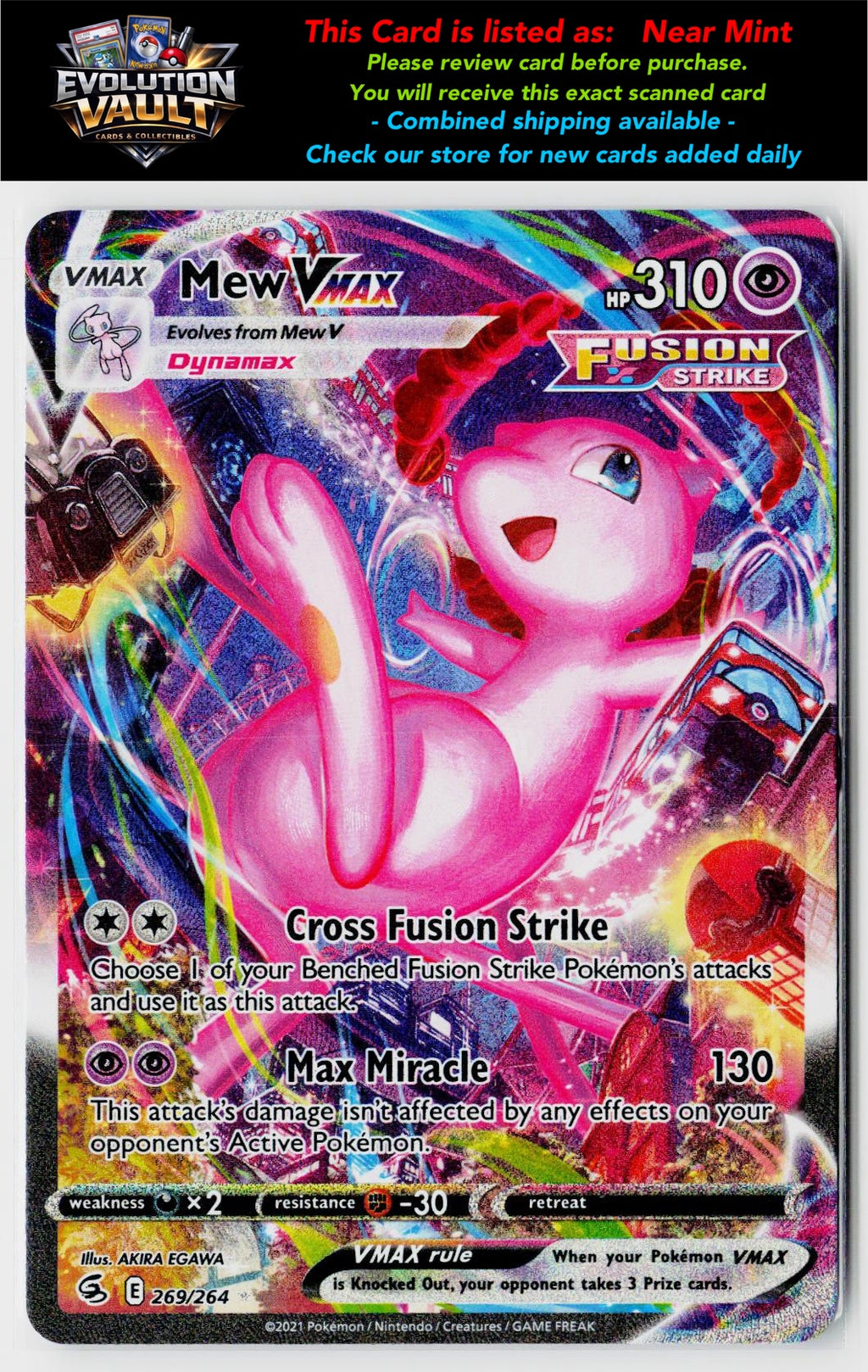 SWSH08: Fusion Strike #269/264 Mew VMAX (Alternate Art Secret)