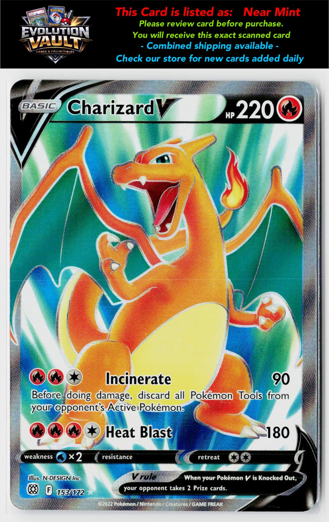SWSH09: Brilliant Stars #153/172 Charizard V (Full Art)