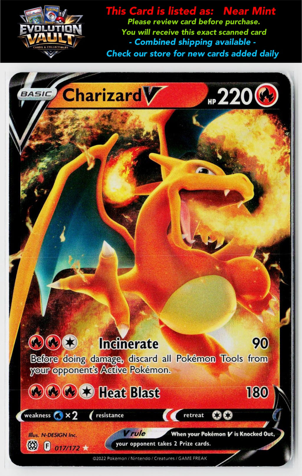 SWSH09: Brilliant Stars #017/172 Charizard V