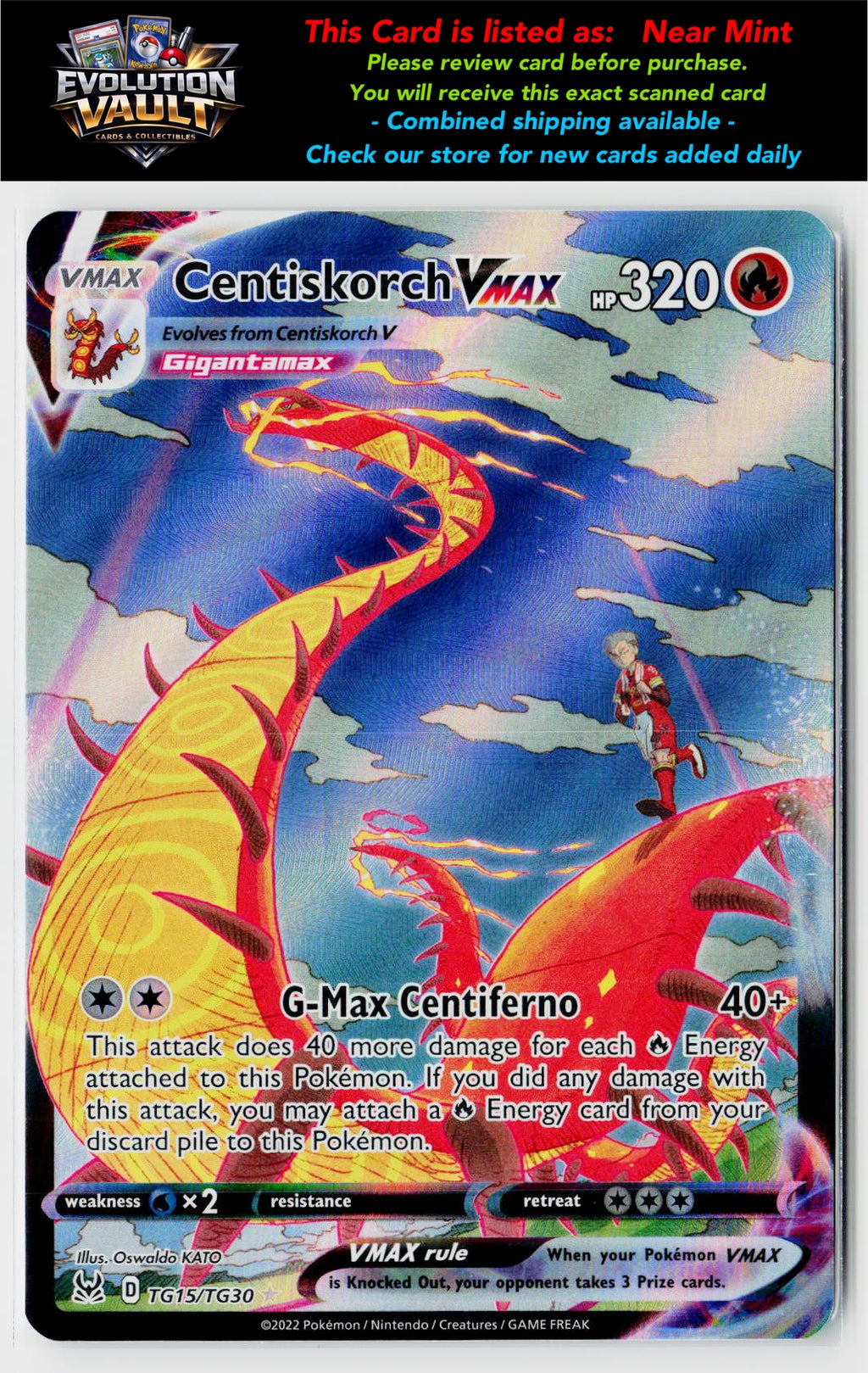 SWSH11: Lost Origin Trainer Gallery #TG15/TG30 Centiskorch VMAX