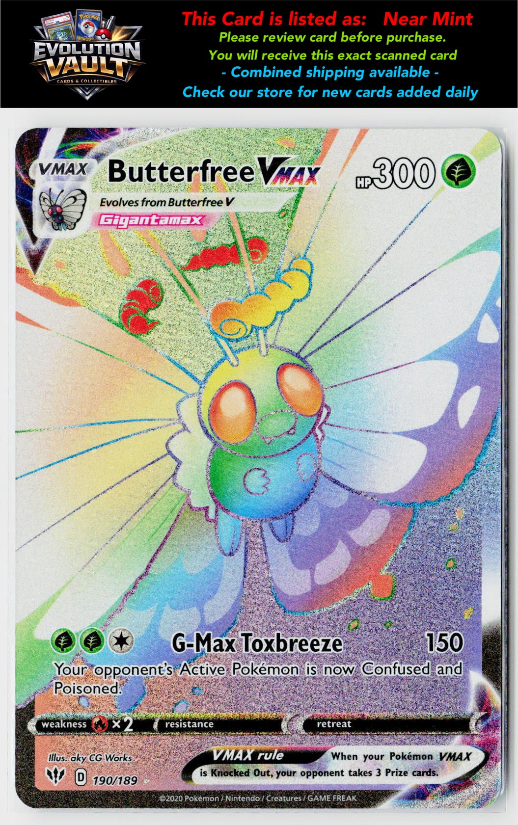 SWSH03: Darkness Ablaze #190/189 Butterfree VMAX (Secret)