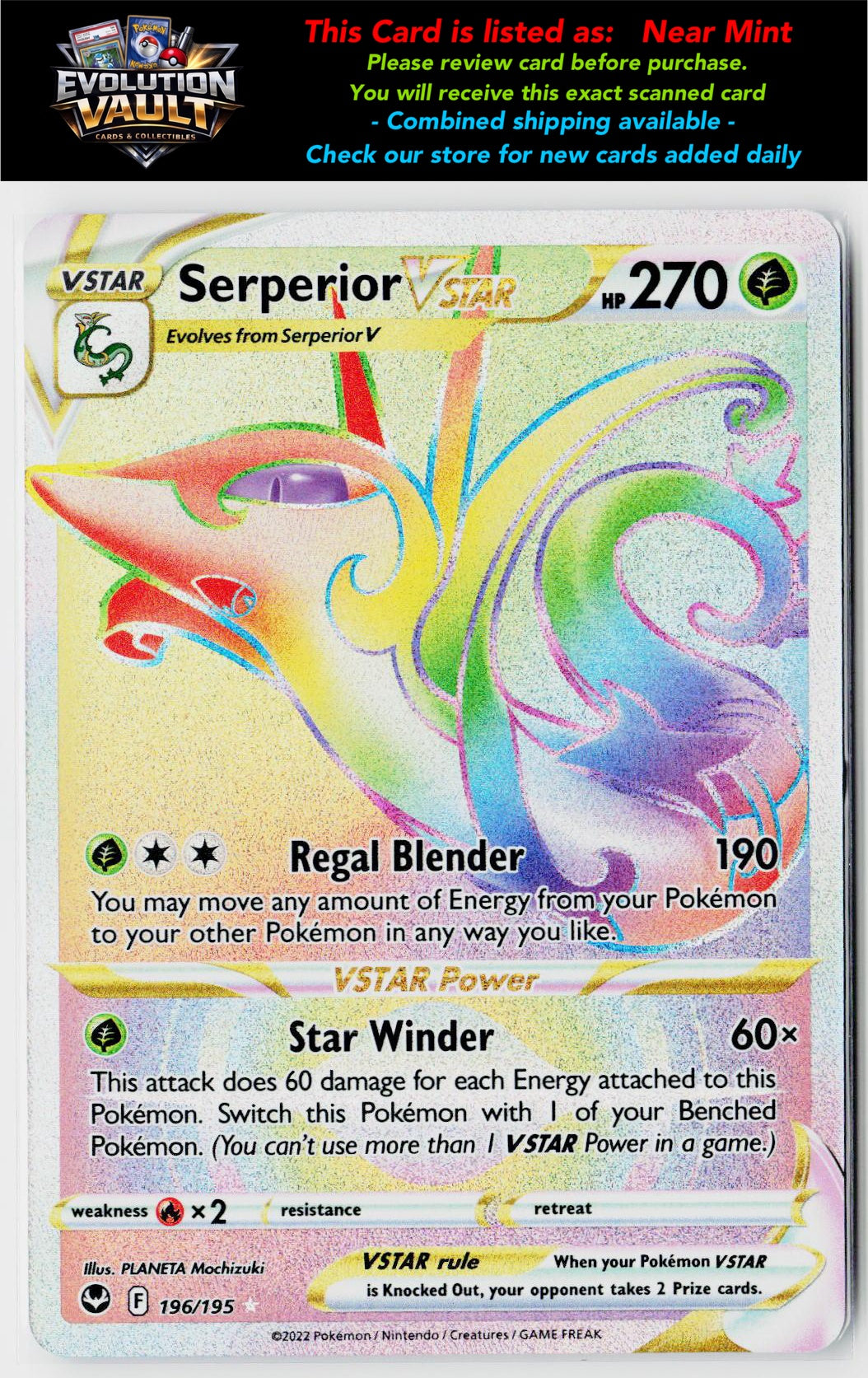SWSH12: Silver Tempest #196/195 Serperior VSTAR (Secret)