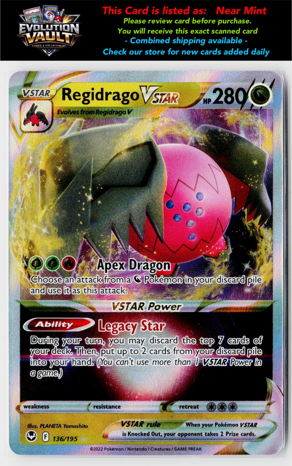 SWSH12: Silver Tempest #136/195 Regidrago VSTAR