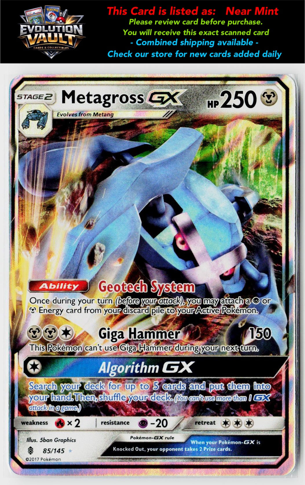SM - Guardians Rising #85/145 Metagross GX