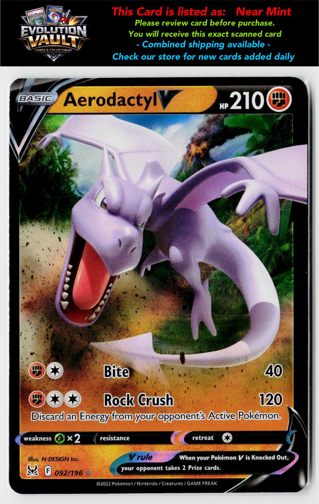 SWSH11: Lost Origin #092/196 Aerodactyl V