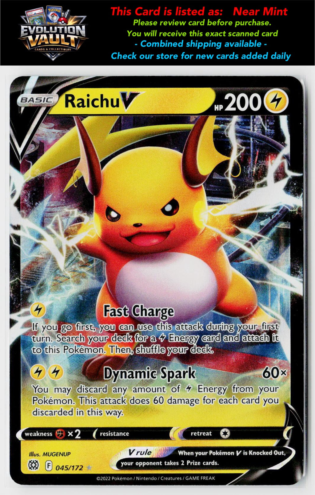SWSH09: Brilliant Stars #045/172 Raichu V