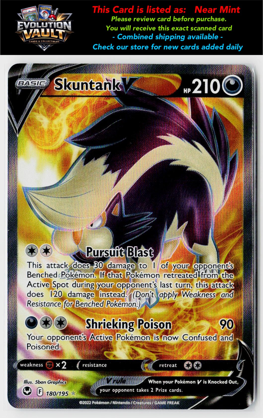 SWSH12: Silver Tempest #180/195 Skuntank V (Full Art)