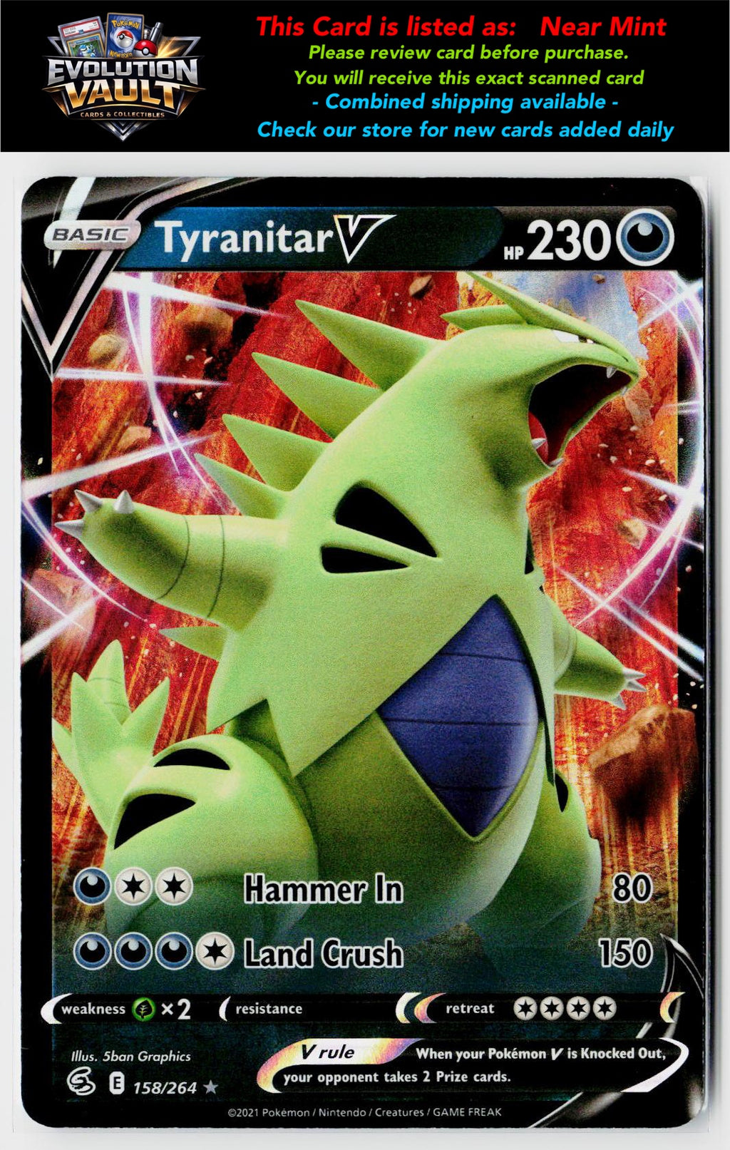 SWSH08: Fusion Strike #158/264 Tyranitar V