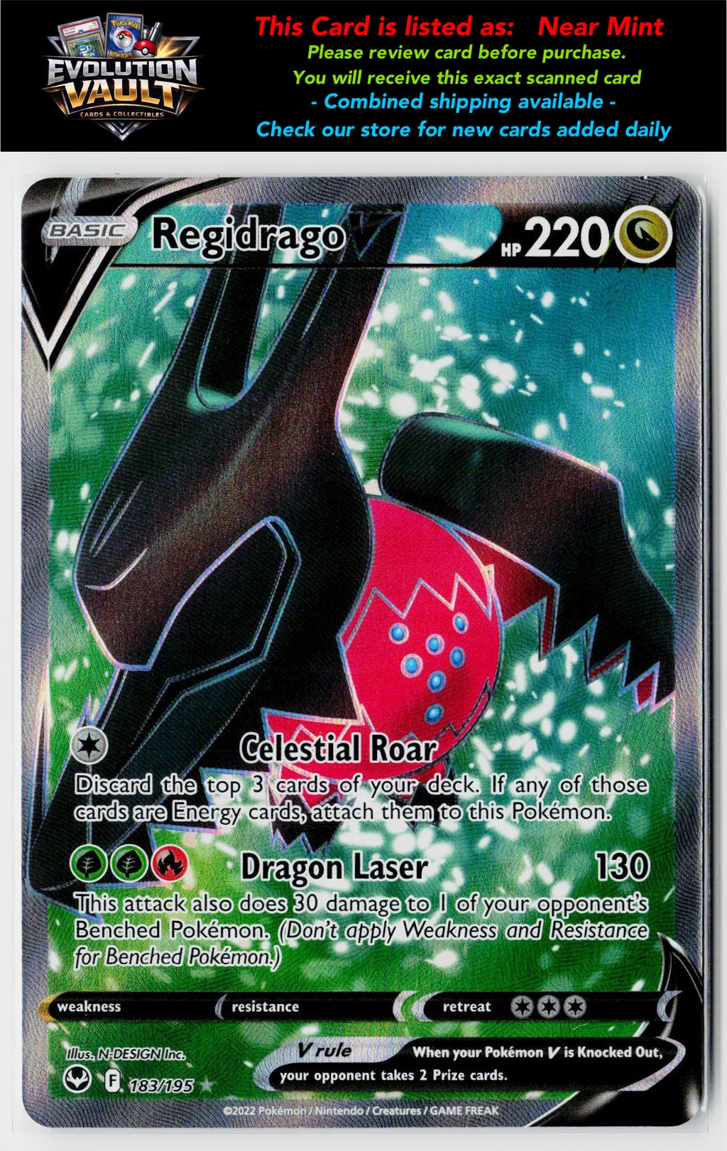 SWSH12: Silver Tempest #183/195 Regidrago V (Full Art)