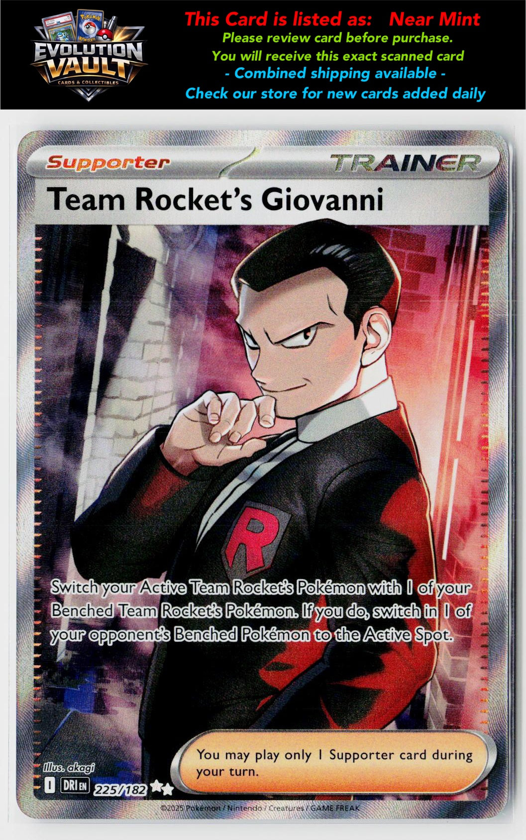 SV10: Destined Rivals #225/182 Team Rocket's Giovanni