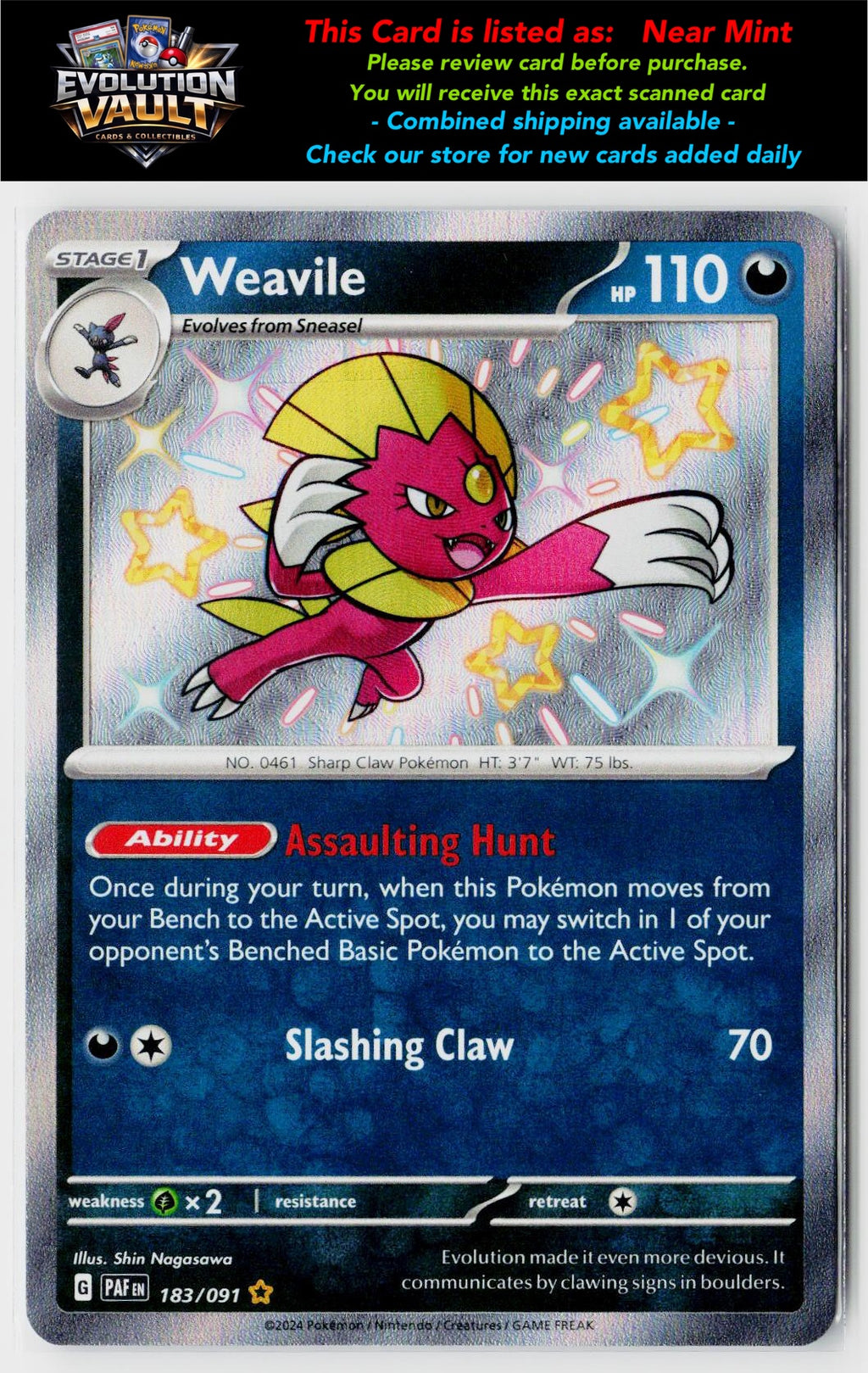 SV: Paldean Fates #183/091 Weavile