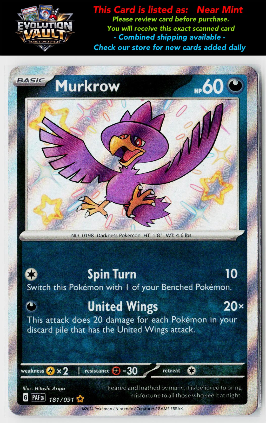 SV: Paldean Fates #181/091 Murkrow