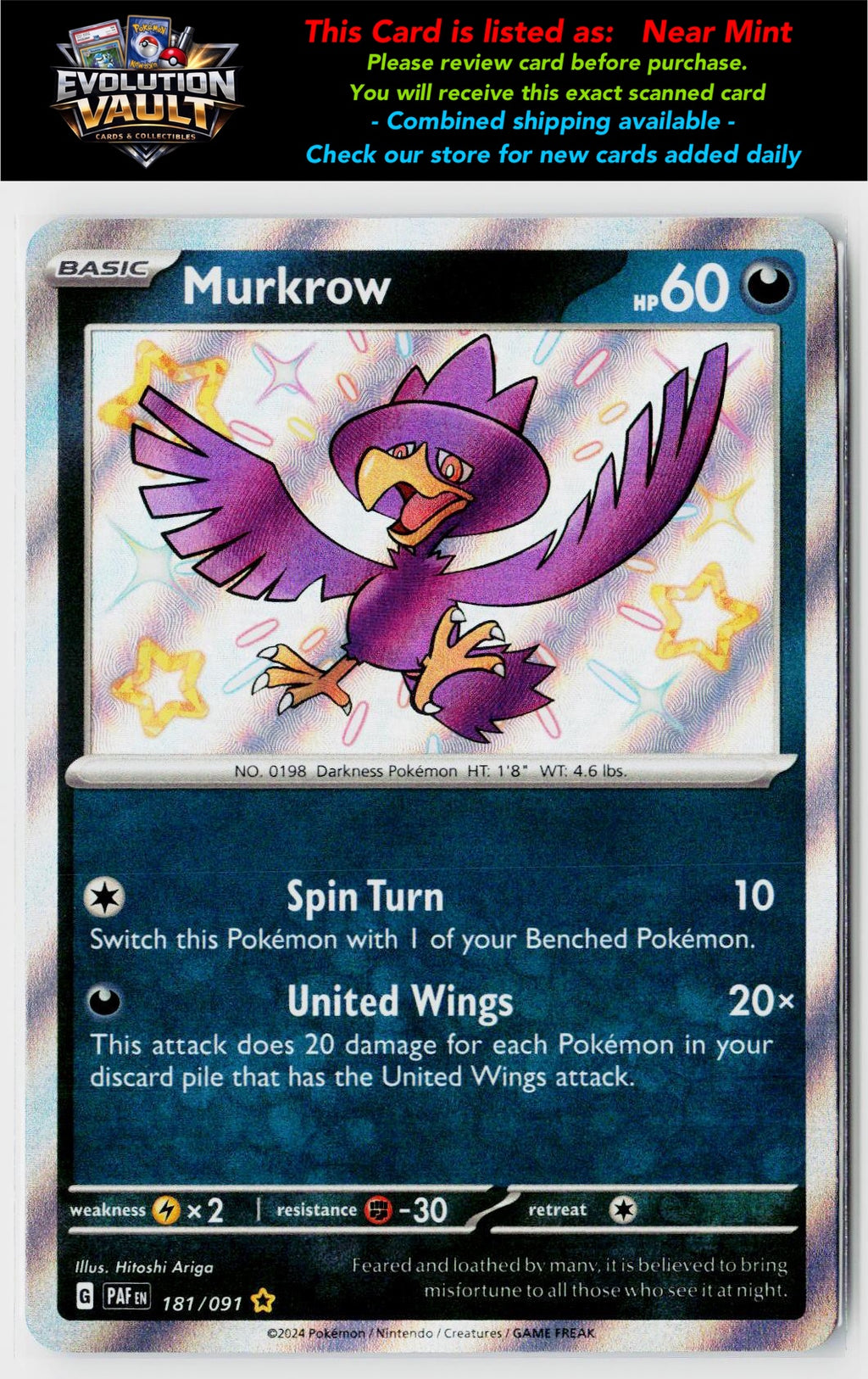 SV: Paldean Fates #181/091 Murkrow