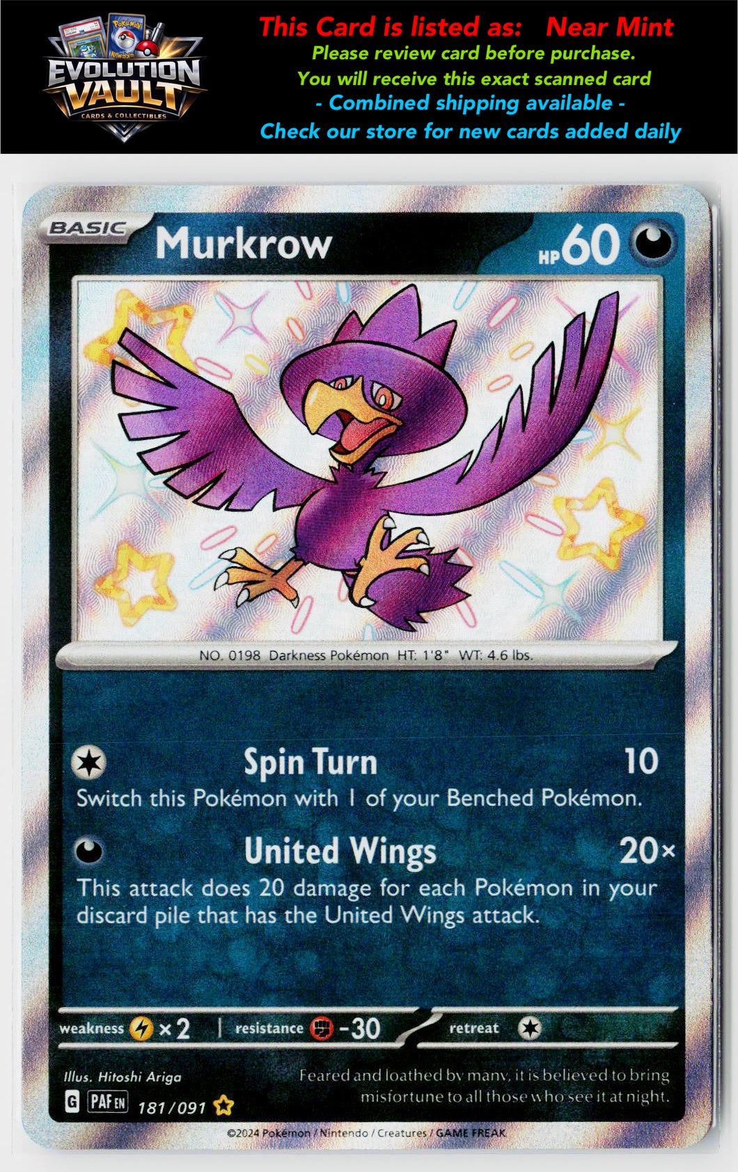 SV: Paldean Fates #181/091 Murkrow