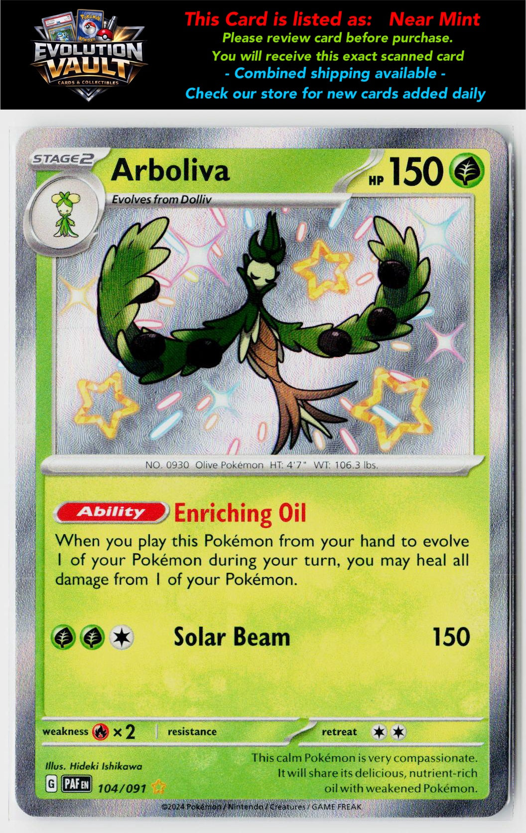 SV: Paldean Fates #104/091 Arboliva