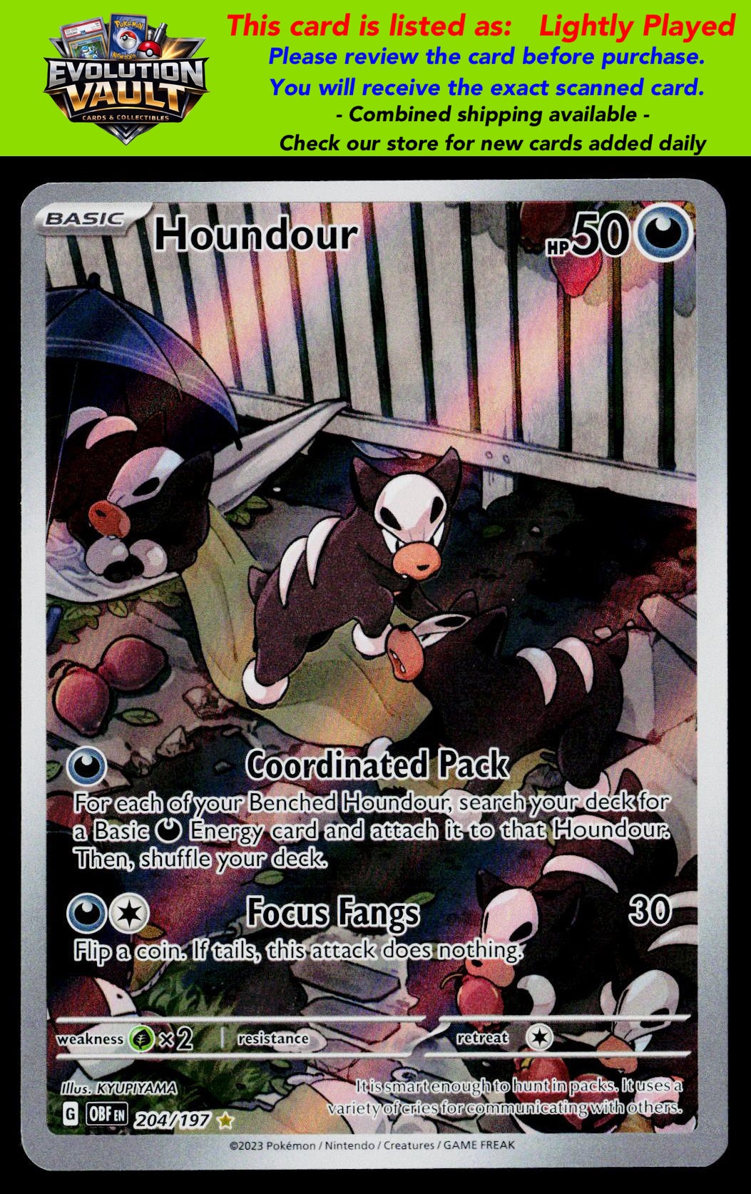 SV03: Obsidian Flames #204/197 Houndour (LP)