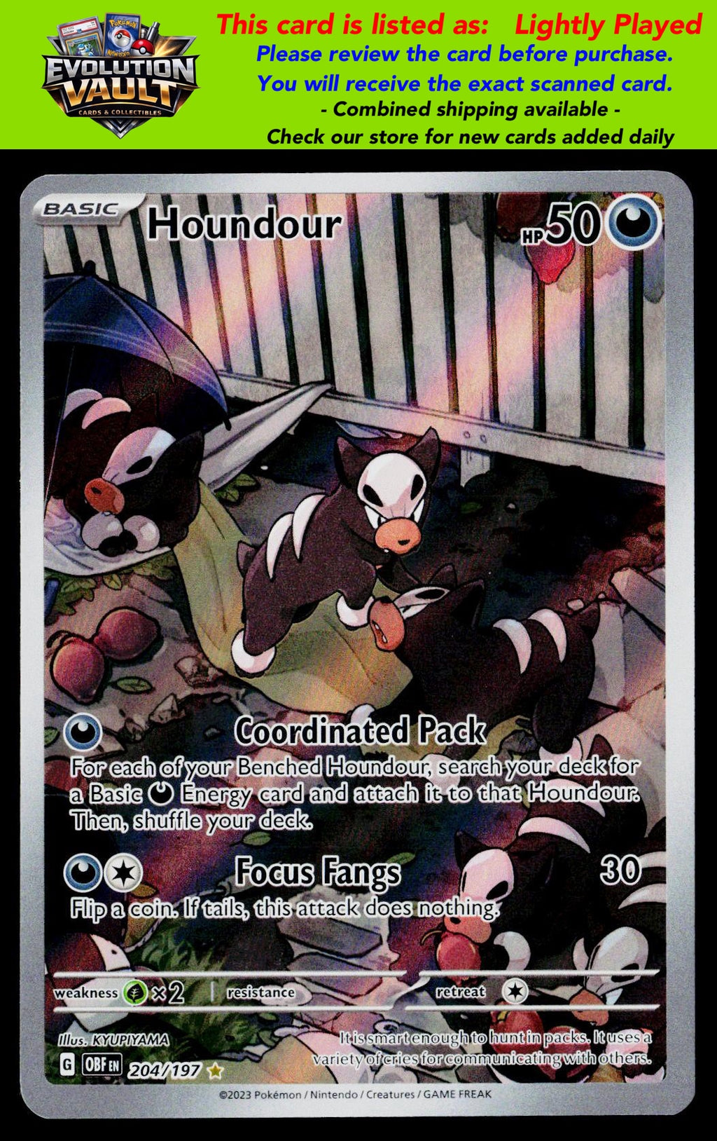 SV03: Obsidian Flames #204/197 Houndour (LP)