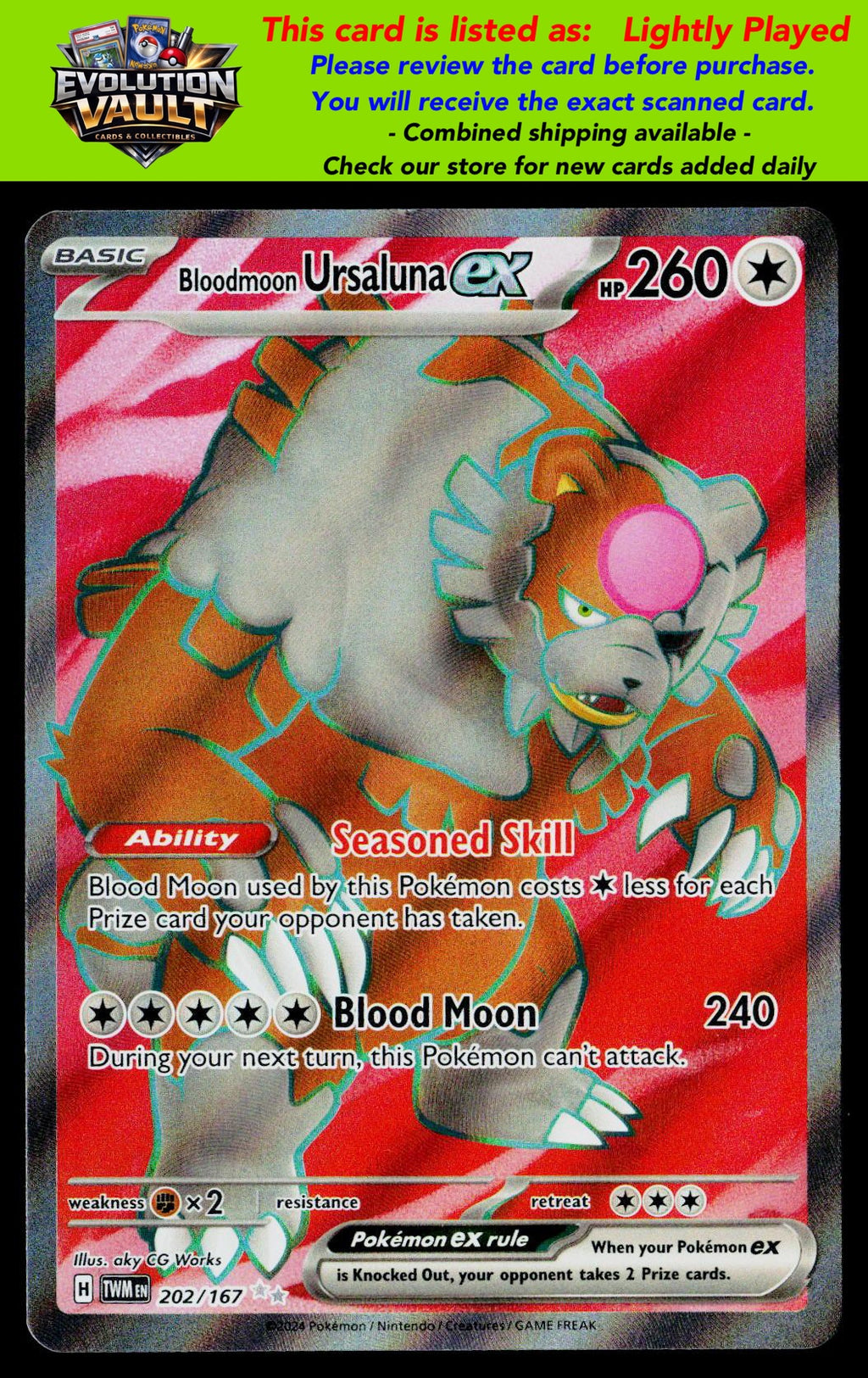 SV06: Twilight Masquerade #202/167 Bloodmoon Ursaluna ex (LP)