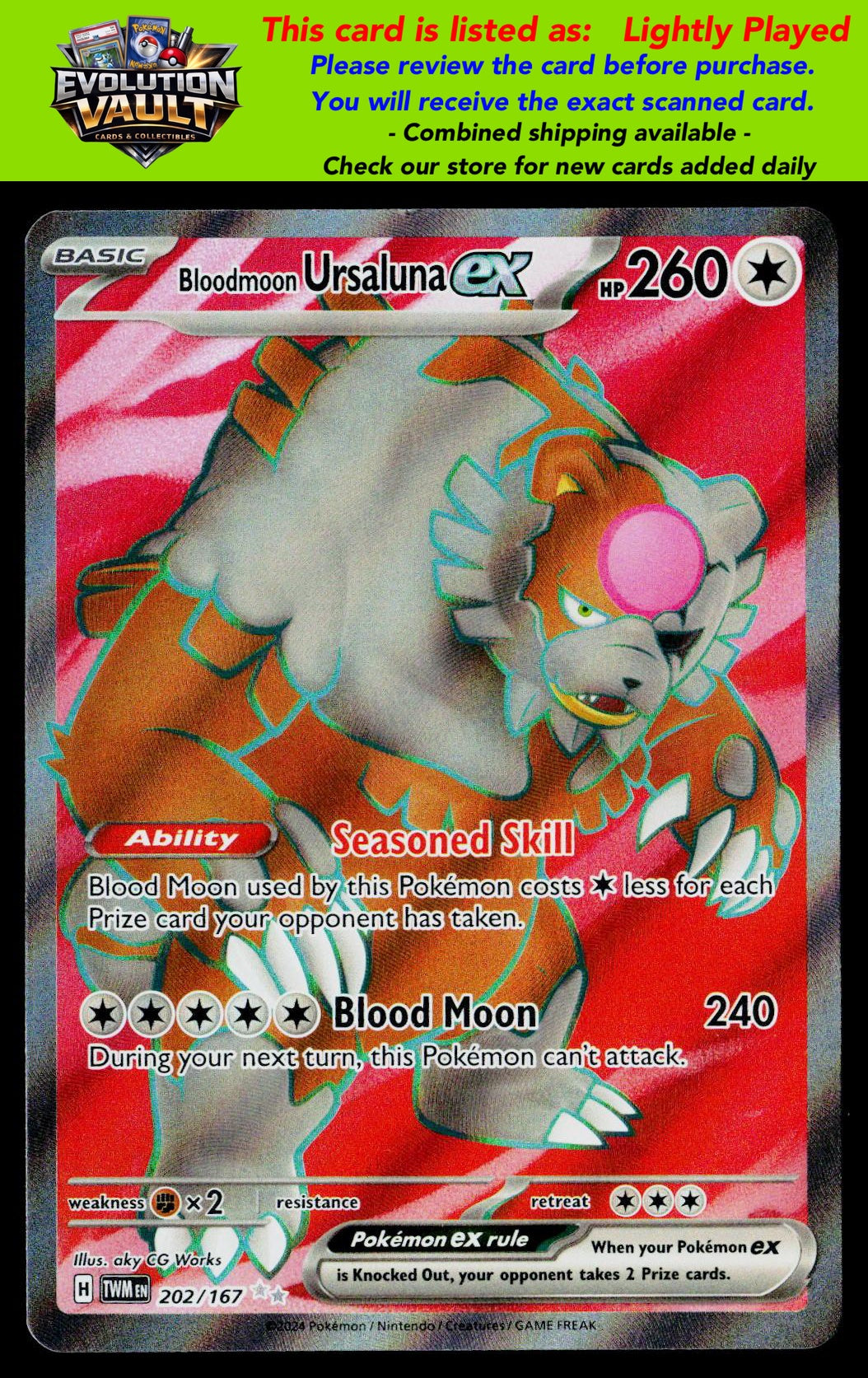 SV06: Twilight Masquerade #202/167 Bloodmoon Ursaluna ex (LP)
