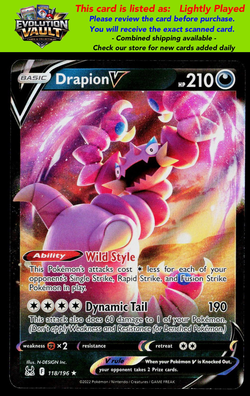 SWSH11: Lost Origin #118/196 Drapion V