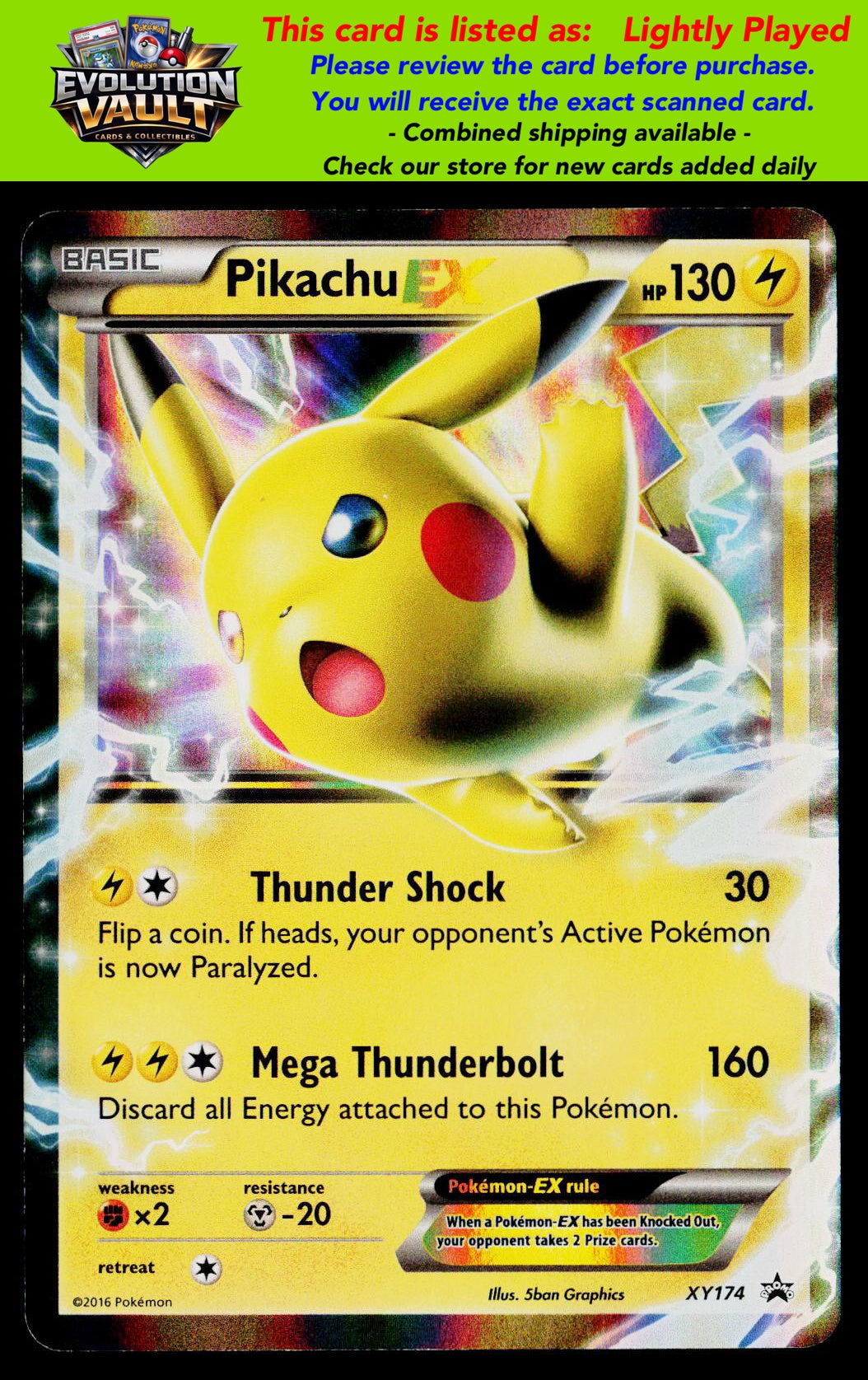 XY Promos #XY174 Pikachu EX (LP)