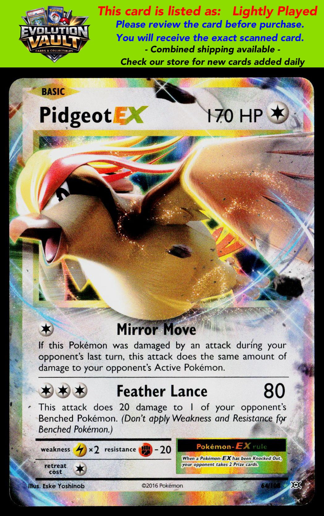 XY - Evolutions #64/108 Pidgeot EX (LP)