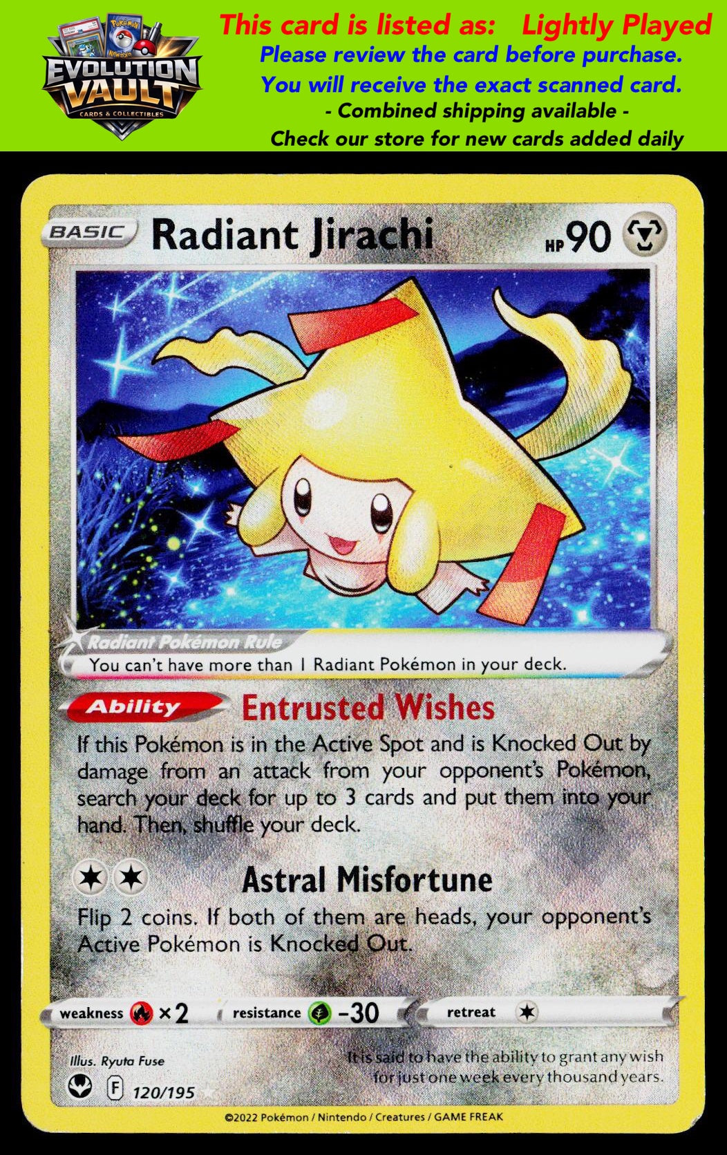 SWSH12: Silver Tempest #120/195 Radiant Jirachi (LP)