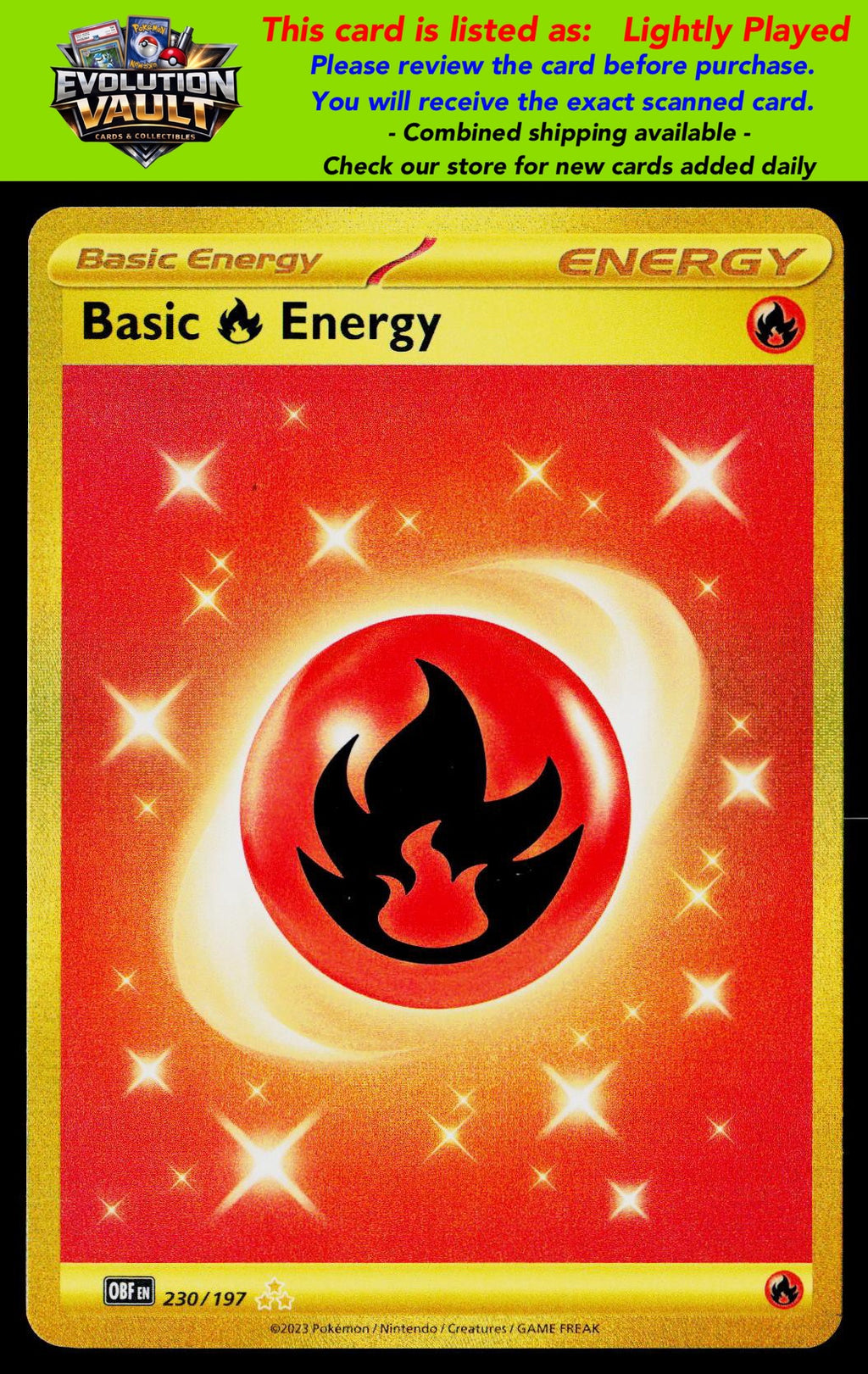 SV03: Obsidian Flames #230/197 Basic Fire Energy (LP)