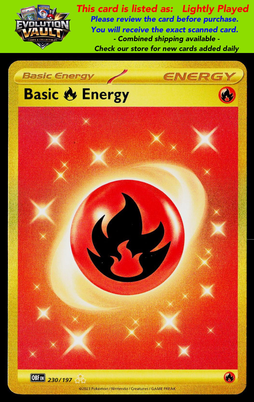 SV03: Obsidian Flames #230/197 Basic Fire Energy (LP)