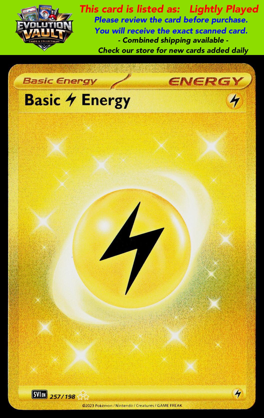SV01: Scarlet & Violet Base Set #257/198 Basic Lightning Energy (LP)