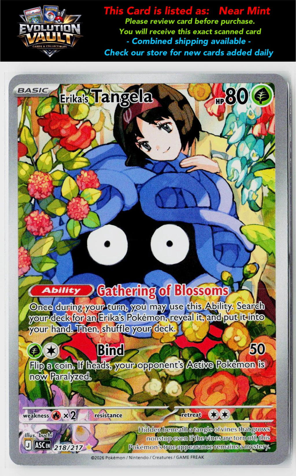 ME: Ascended Heroes #218/217 Erika's Tangela