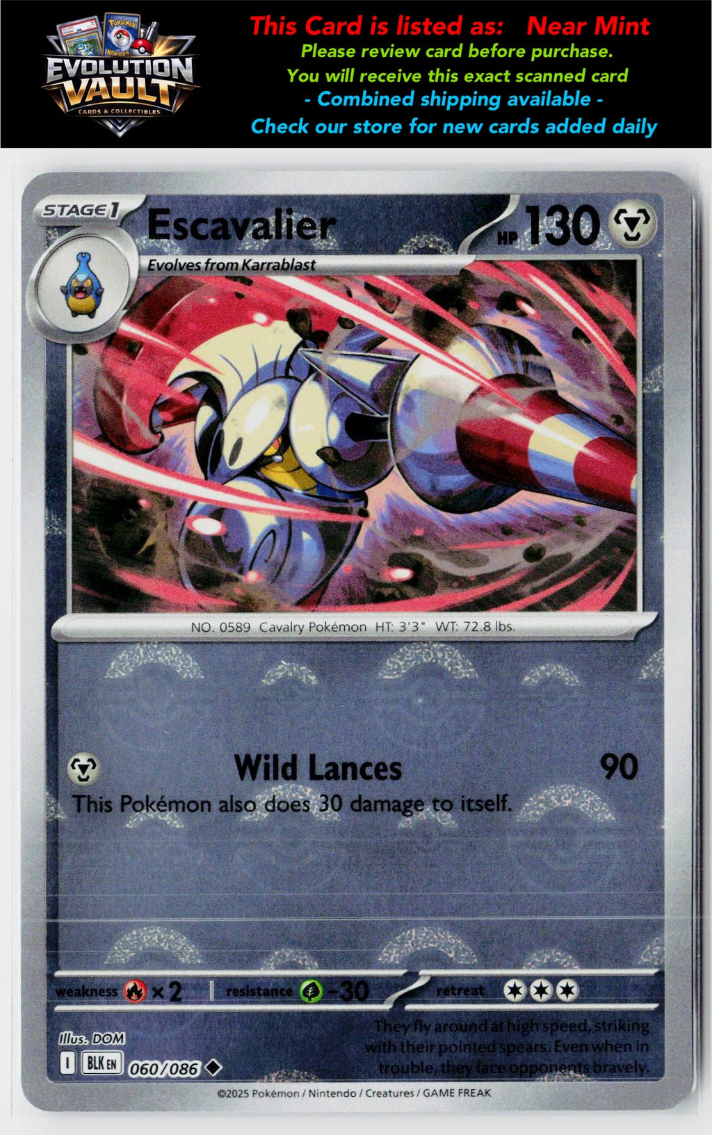 SV: Black Bolt #060/086 Escavalier (Poke Ball Pattern)