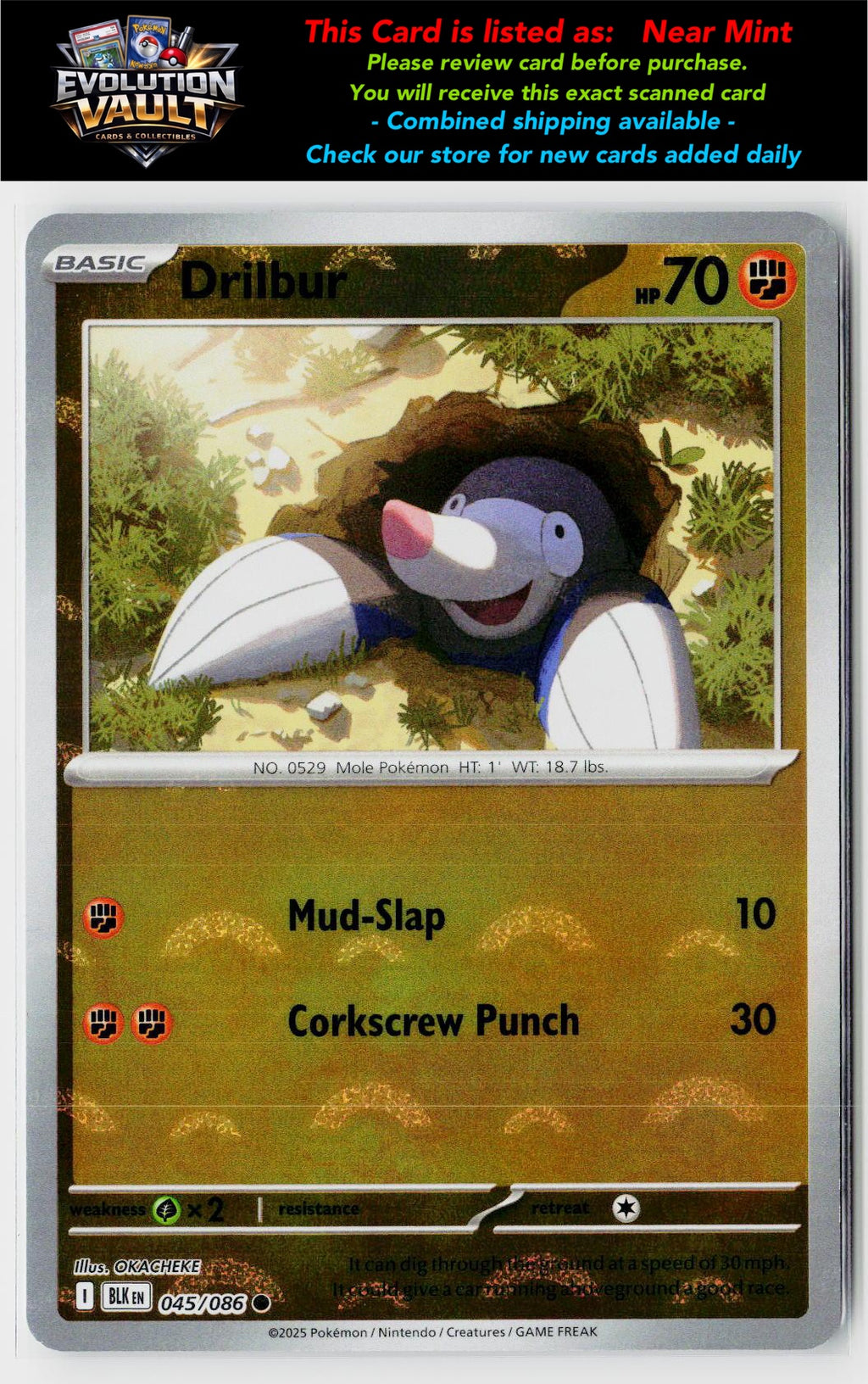 SV: Black Bolt #045/086 Drilbur (Poke Ball Pattern)