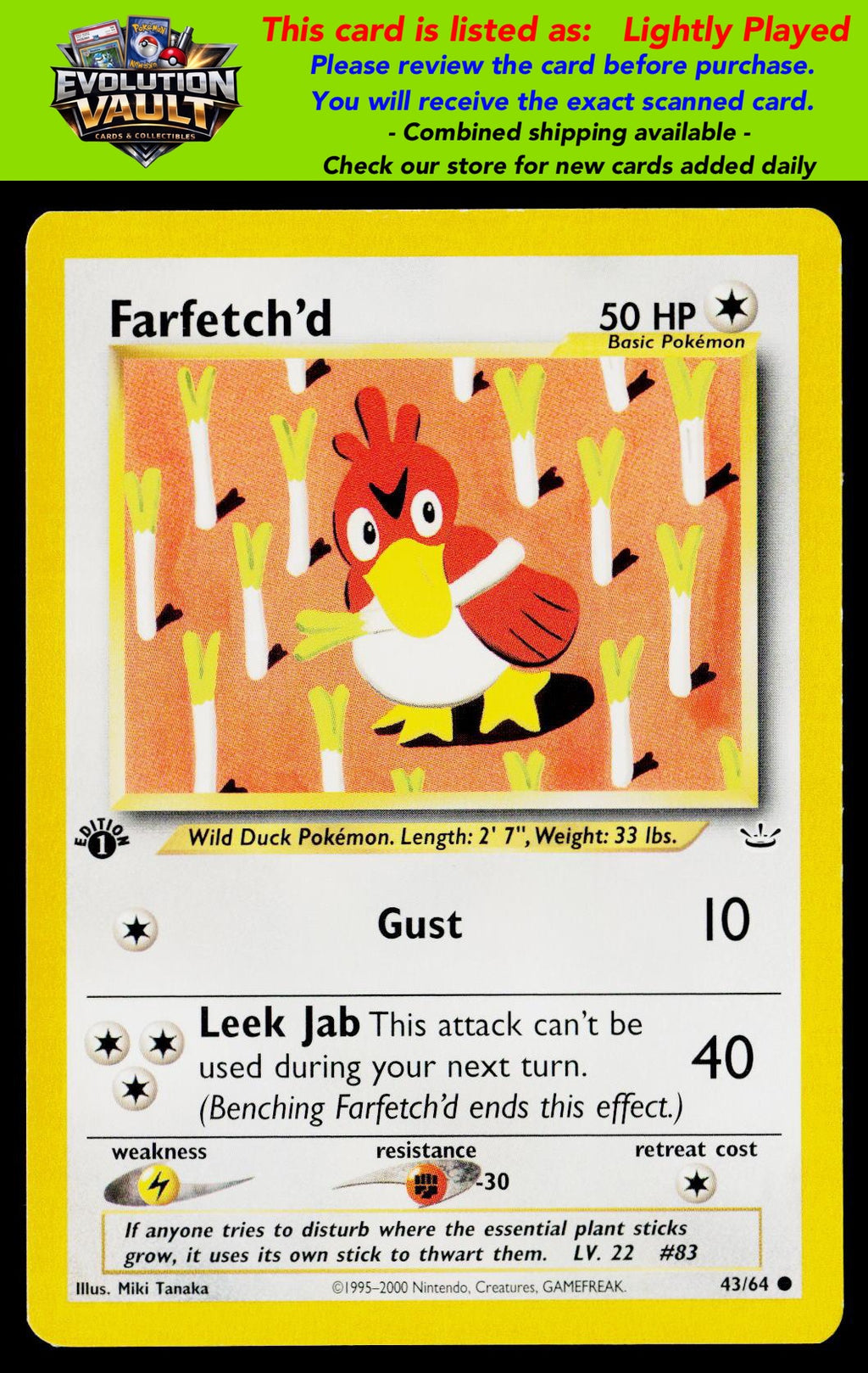 Neo Revelation #43/64 Farfetch'd 1st Edition (LP)