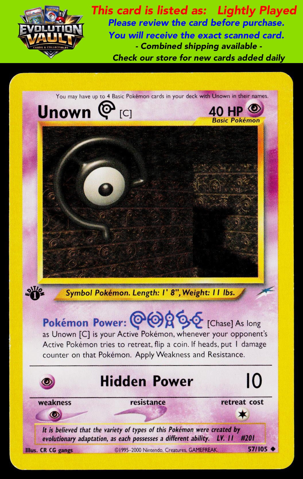 Neo Destiny #057/105 Unown [C] 1st Edition (LP)