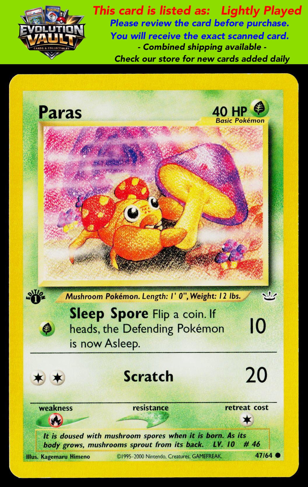 Neo Revelation #47/64 Paras 1st Edition (LP)