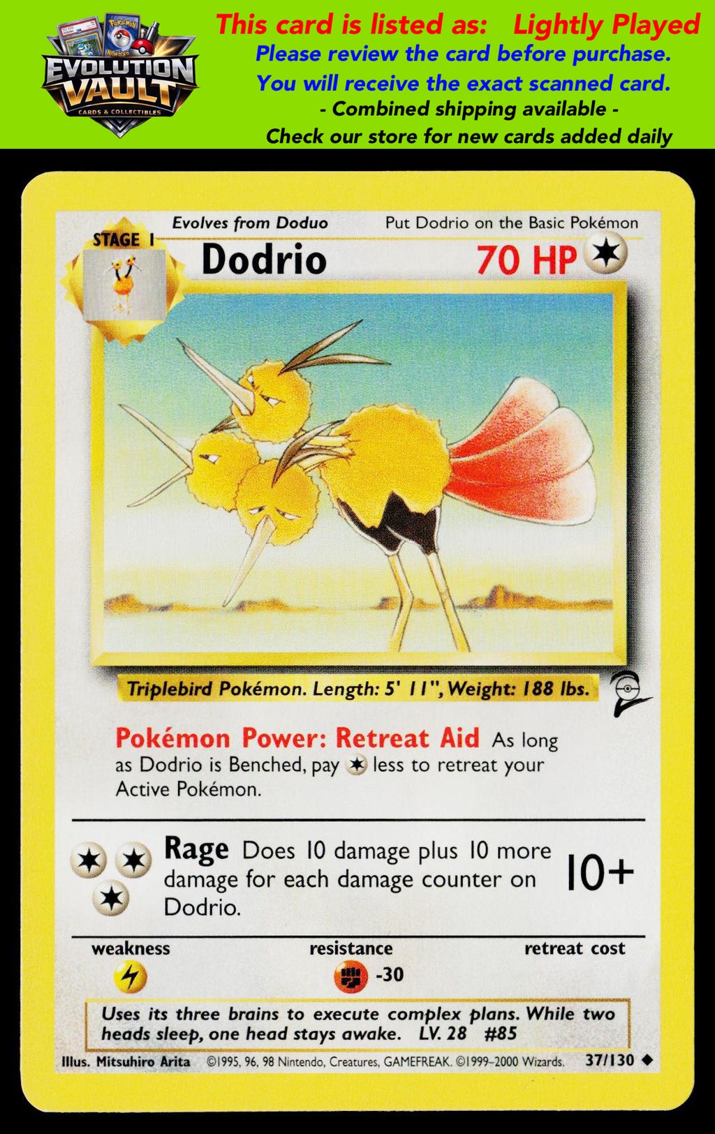 Base Set 2 #037/130 Dodrio LP