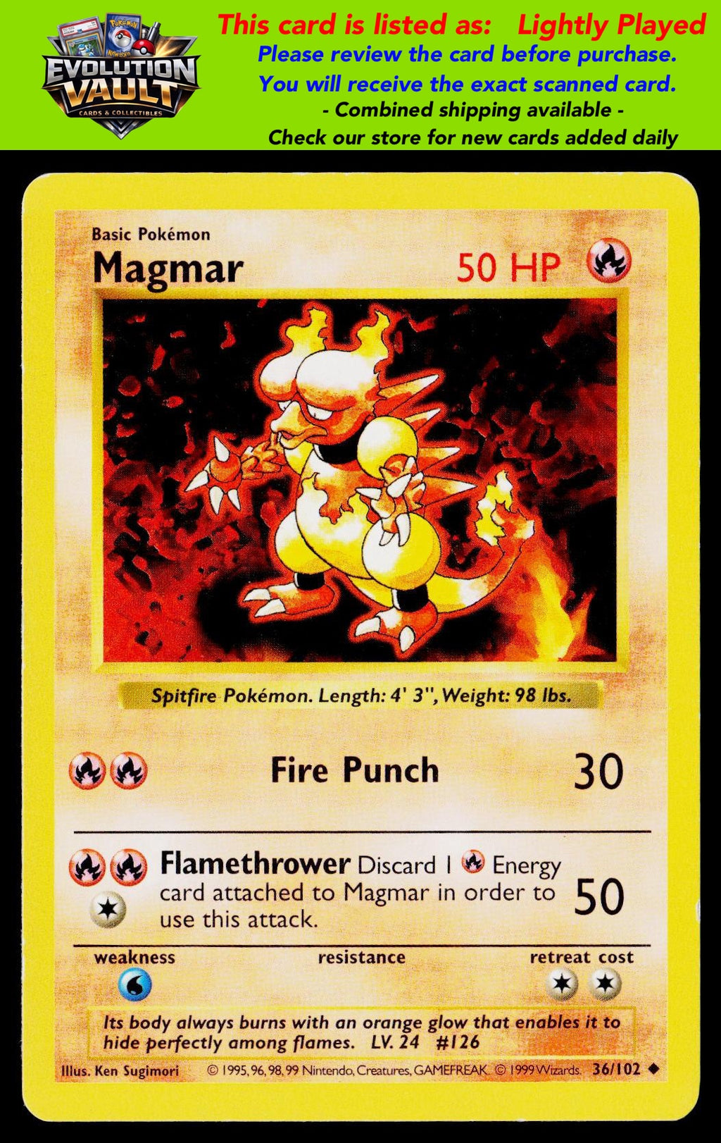 Base Set #036/102 Magmar (LP)