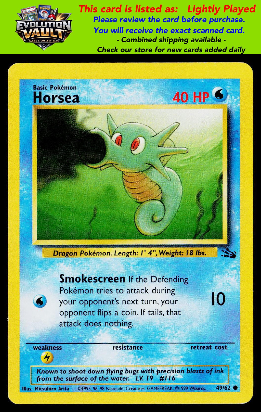 Fossil #49/62 Horsea (LP)