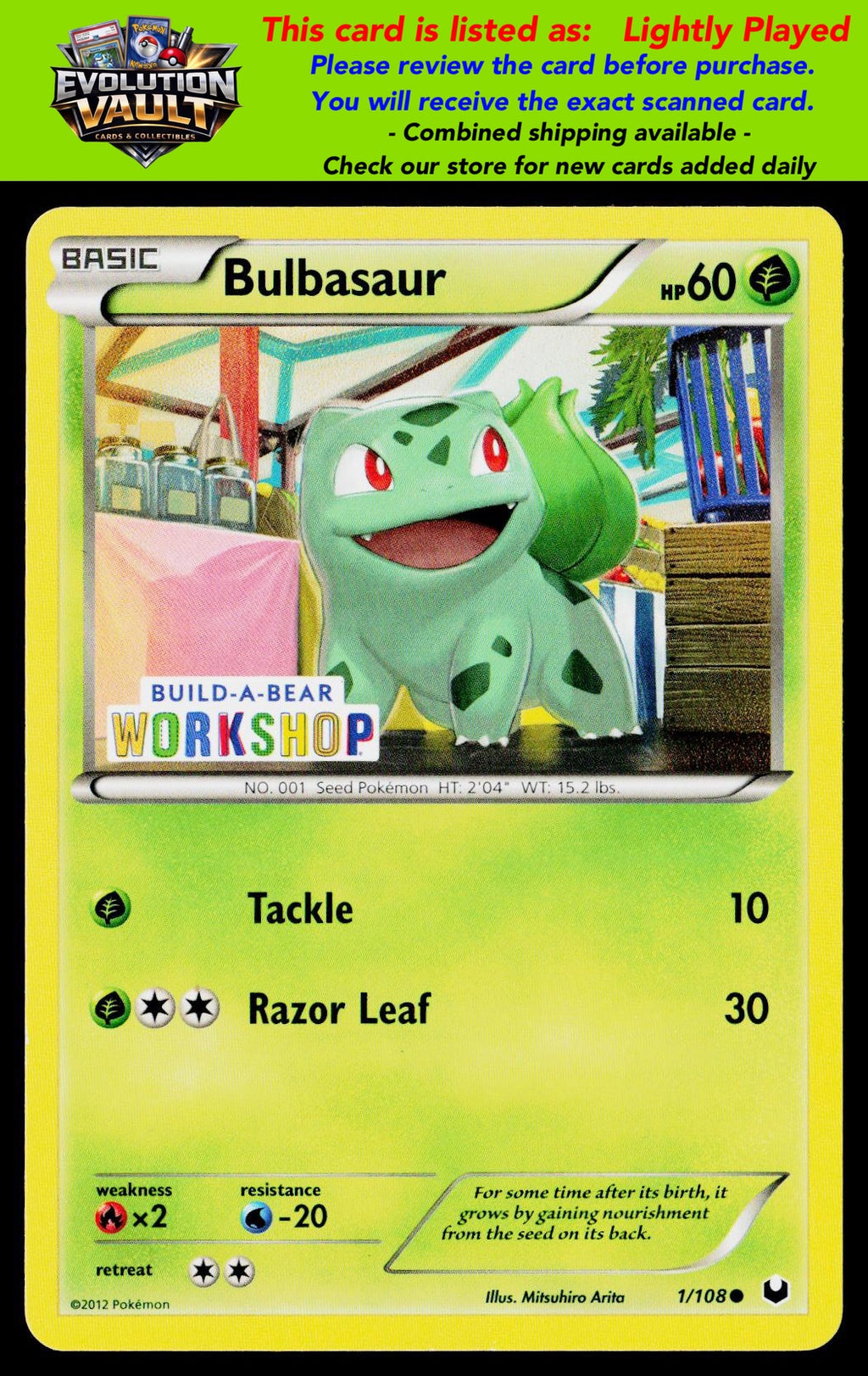 Dark Explorers #001/108 Bulbasaur - Build a Bear Stamp