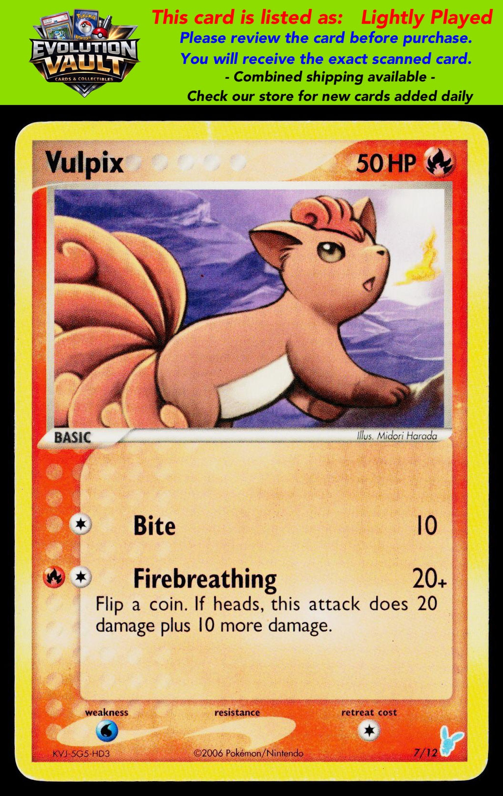 EX Trainer Kit 2: Plusle & Minun #7/12 Vulpix (LP)